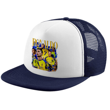 Cristiano Ronaldo Al Nassr, Καπέλο παιδικό Soft Trucker με Δίχτυ ΜΠΛΕ ΣΚΟΥΡΟ/ΛΕΥΚΟ (POLYESTER, ΠΑΙΔΙΚΟ, ONE SIZE)