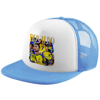 Cristiano Ronaldo Al Nassr, Καπέλο παιδικό Soft Trucker με Δίχτυ Γαλάζιο/Λευκό