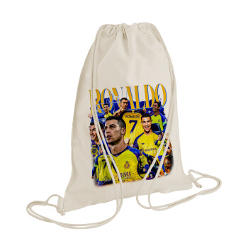 Cristiano Ronaldo Al Nassr, Τσάντα πλάτης πουγκί GYMBAG natural (28x40cm)