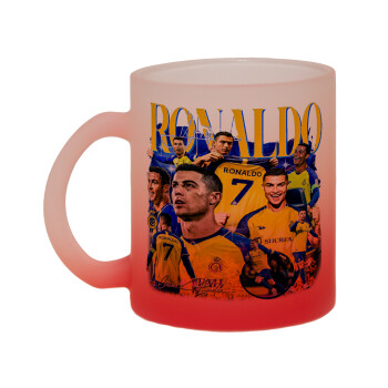 Cristiano Ronaldo Al Nassr, Κούπα γυάλινη δίχρωμη με βάση το κόκκινο ματ, 330ml