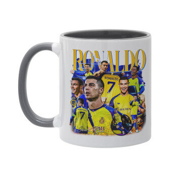 Cristiano Ronaldo Al Nassr, Mug colored grey, ceramic, 330ml
