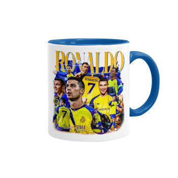 Cristiano Ronaldo Al Nassr, Mug colored blue, ceramic, 330ml