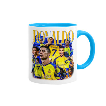 Cristiano Ronaldo Al Nassr, Mug colored light blue, ceramic, 330ml