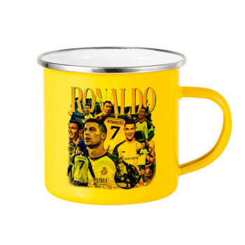 Cristiano Ronaldo Al Nassr, Yellow Enamel Metallic Cup 360ml