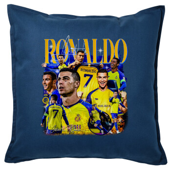 Cristiano Ronaldo Al Nassr, Sofa cushion Blue 50x50cm includes filling