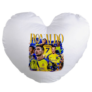 Cristiano Ronaldo Al Nassr, Μαξιλάρι καναπέ καρδιά 40x40cm περιέχεται το  γέμισμα