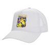 Structured Trucker Adult Hat, with Mesh, WHITE (100% COTTON, ADULT, UNISEX, ONE SIZE)