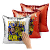 Μαξιλάρι καναπέ Μαγικό Κόκκινο με πούλιες 40x40cm περιέχεται το γέμισμα