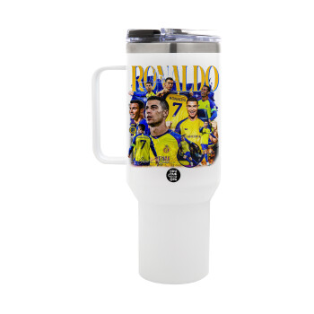 Cristiano Ronaldo Al Nassr, Mega Stainless steel Tumbler with lid, double wall 1,2L