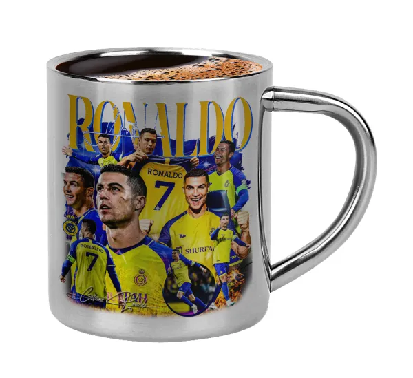 Cristiano Ronaldo Al Nassr — Double-wall metal cup for espresso (220ml)