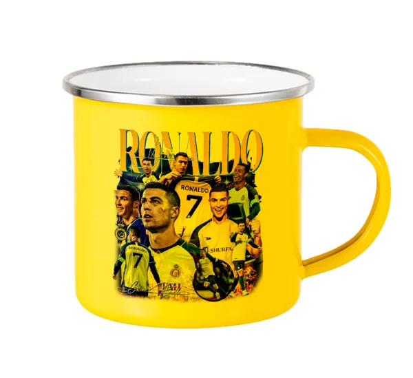 Cristiano Ronaldo Al Nassr — Κούπα Μεταλλική εμαγιέ Κίτρινη 360ml