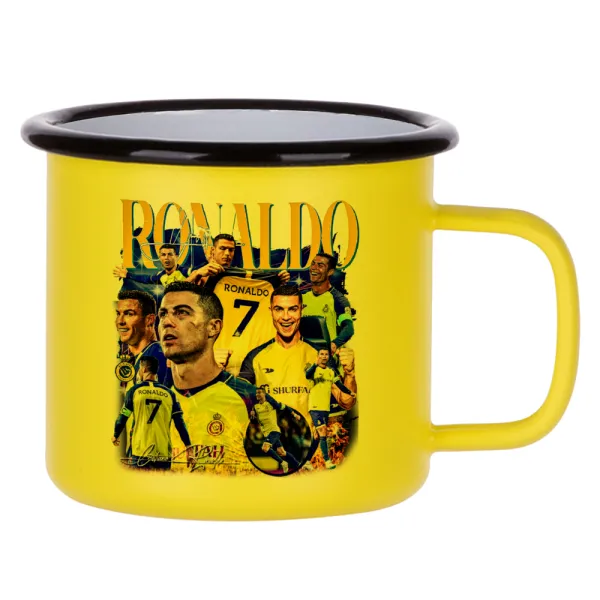 Cristiano Ronaldo Al Nassr — Metallic enamel MATT Yellow cup 360ml