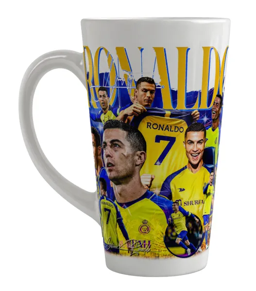 Cristiano Ronaldo Al Nassr — Large tapered latte mug, ceramic, 450ml