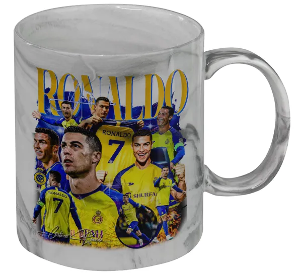 Cristiano Ronaldo Al Nassr — Κούπα κεραμική, marble style (μάρμαρο), 330ml