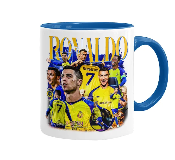 Cristiano Ronaldo Al Nassr — Κούπα χρωματιστή μπλε, κεραμική, 330ml