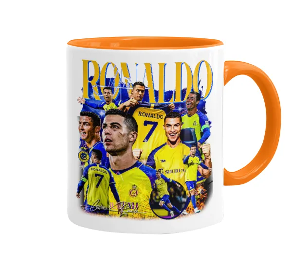 Cristiano Ronaldo Al Nassr — Κούπα χρωματιστή πορτοκαλί, κεραμική, 330ml