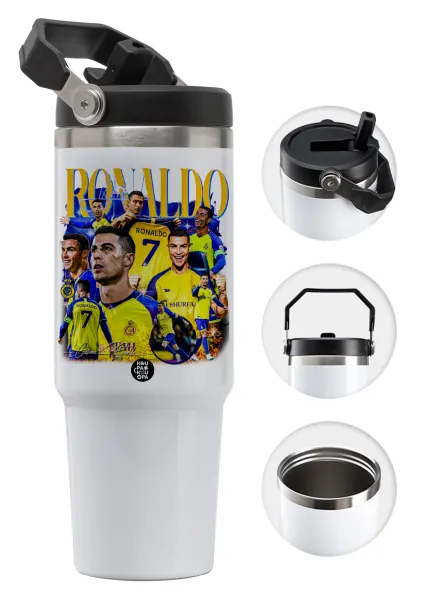 Cristiano Ronaldo Al Nassr — Θερμός Ανοξείδωτο 30oz με χερούλι