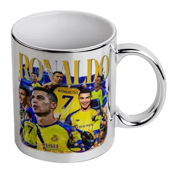 Cristiano Ronaldo Al Nassr, Κούπα κεραμική, ασημένια καθρέπτης, 330ml