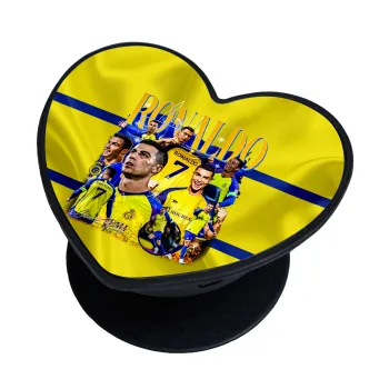 Cristiano Ronaldo Al Nassr, Phone Holders Stand  καρδιά Μαύρο Βάση Στήριξης Κινητού στο Χέρι