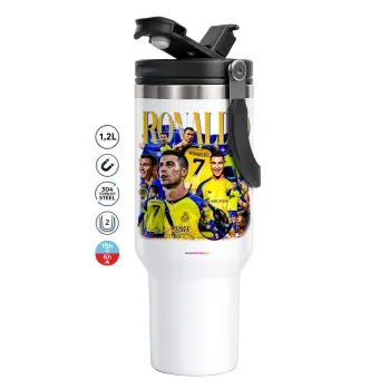Cristiano Ronaldo Al Nassr, Mega Stainless steel Tumbler with lid, double wall 1,2L