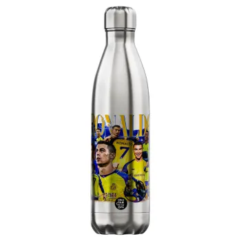 Cristiano Ronaldo Al Nassr, Μεταλλικό παγούρι θερμός Inox (Stainless steel), διπλού τοιχώματος, 750ml