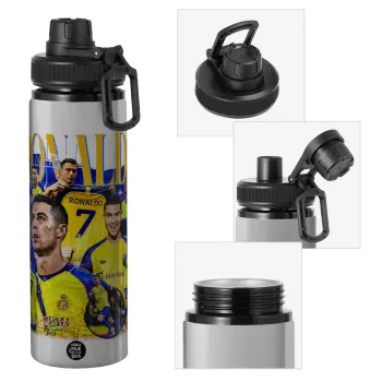 Cristiano Ronaldo Al Nassr, Μεταλλικό παγούρι νερού με καπάκι ασφαλείας, αλουμινίου 850ml