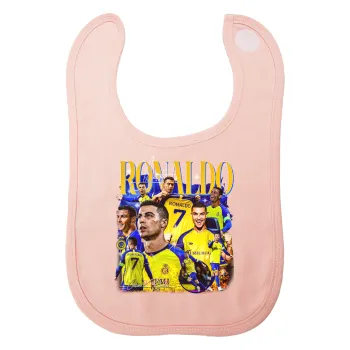 Cristiano Ronaldo Al Nassr, Σαλιάρα με Σκρατς ΡΟΖ 100% Organic Cotton (0-18 months)