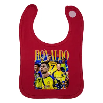 Cristiano Ronaldo Al Nassr, Σαλιάρα με Σκρατς Κόκκινη 100% Organic Cotton (0-18 months)