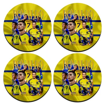 Cristiano Ronaldo Al Nassr, SET of 4 round wooden coasters (9cm)