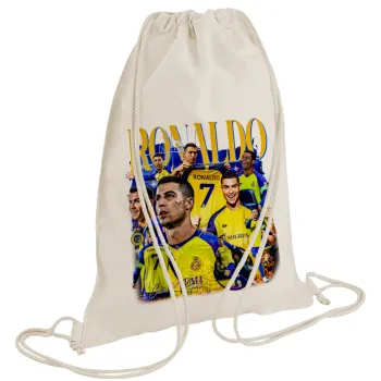 Cristiano Ronaldo Al Nassr, Τσάντα πλάτης πουγκί GYMBAG natural (28x40cm)