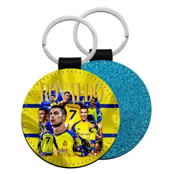 Cristiano Ronaldo Al Nassr, Μπρελόκ Δερματίνη, στρογγυλό ΜΠΛΕ (5cm)