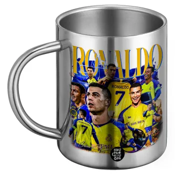 Cristiano Ronaldo Al Nassr, Ανοξείδωτη Μεταλλική Κούπα 450ml - Διπλού Τοιχώματος
