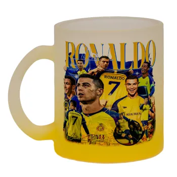 Cristiano Ronaldo Al Nassr, Κούπα γυάλινη δίχρωμη με βάση το κίτρινο ματ, 330ml