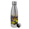 Metallic water bottle, stainless steel, 750ml