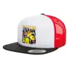 Καπέλο Ενηλίκων Foam Flat Snapback με Δίχτυ Μαύρο-Λευκό-Κόκκινο (POLYESTER, ΕΝΗΛΙΚΩΝ, UNISEX, ONE SIZE)