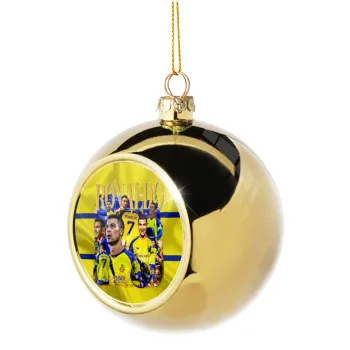 Cristiano Ronaldo Al Nassr, Golden Christmas tree ball ornament 8cm
