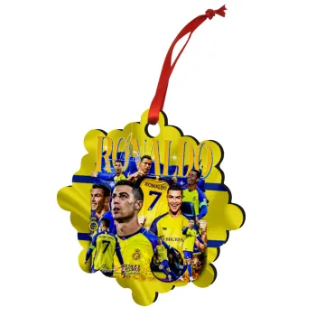 Cristiano Ronaldo Al Nassr, Christmas ornament snowflake wooden 7.5cm
