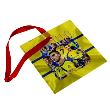 Cristiano Ronaldo Al Nassr, Στολίδι Χριστουγεννιάτικο στολίδι γυάλινο τετράγωνο 9x9cm