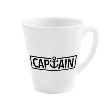 CAPTAIN, Κούπα κωνική Latte Λευκή, κεραμική, 300ml