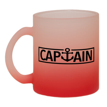 CAPTAIN, Κούπα γυάλινη δίχρωμη με βάση το κόκκινο ματ, 330ml