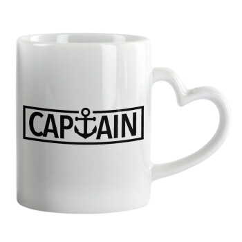 CAPTAIN, Mug heart handle, ceramic, 330ml