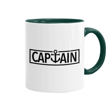 CAPTAIN, Mug colored green, ceramic, 330ml