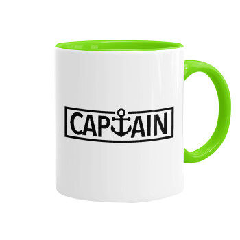 CAPTAIN, Mug colored light green, ceramic, 330ml