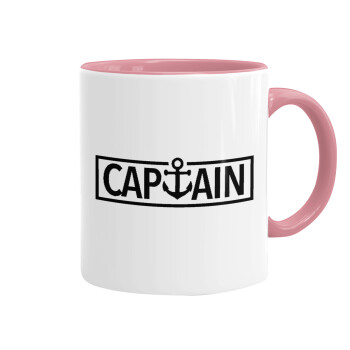 CAPTAIN, Mug colored pink, ceramic, 330ml