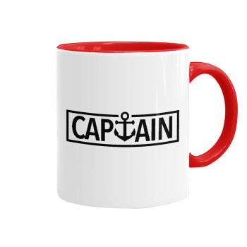 CAPTAIN, Mug colored red, ceramic, 330ml