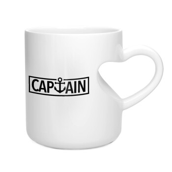 CAPTAIN, Κούπα καρδιά λευκή, κεραμική, 330ml