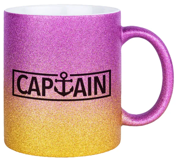 CAPTAIN — Κούπα Χρυσή/Ροζ Glitter, κεραμική, 330ml