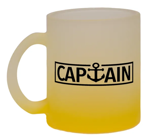 CAPTAIN — Κούπα γυάλινη δίχρωμη με βάση το κίτρινο ματ, 330ml