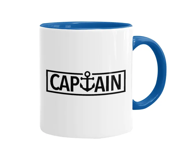 CAPTAIN — Κούπα χρωματιστή μπλε, κεραμική, 330ml