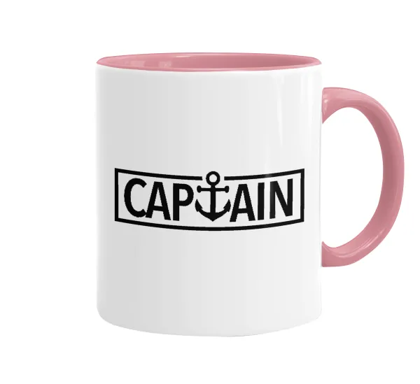 CAPTAIN — Mug colored pink, ceramic, 330ml